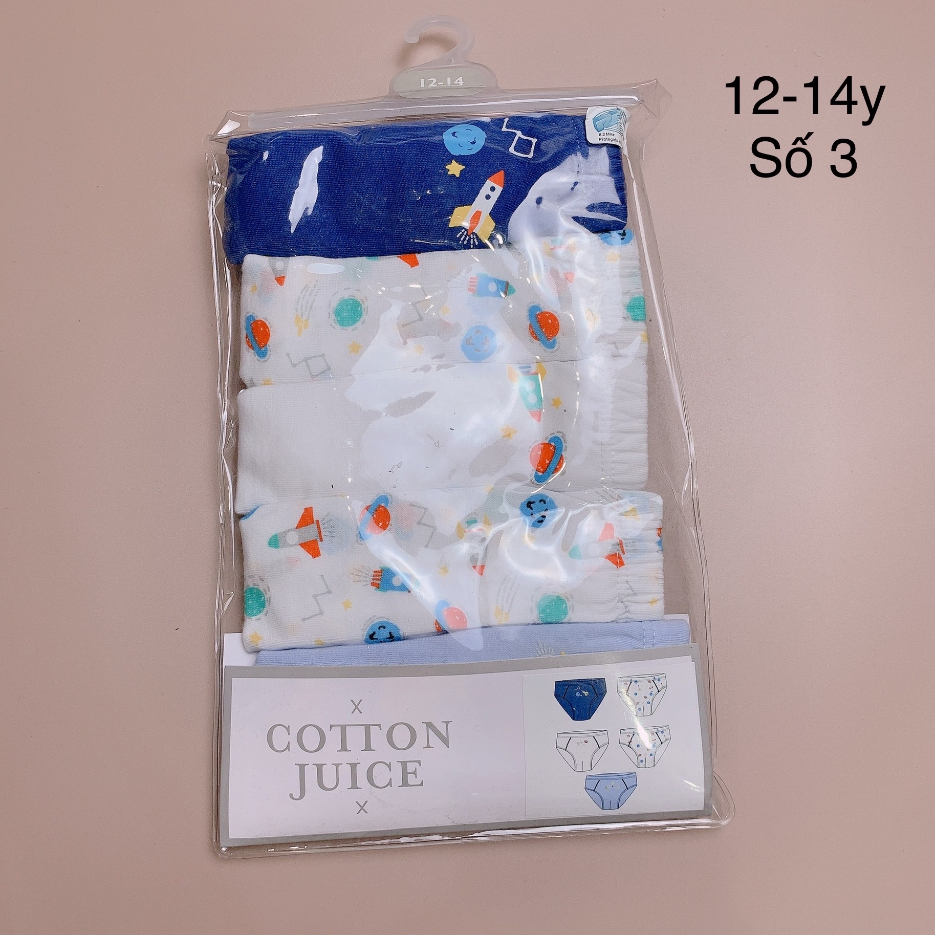 [12-14y] Set 5 quần sịp tam giác Cotton Juice bé trai