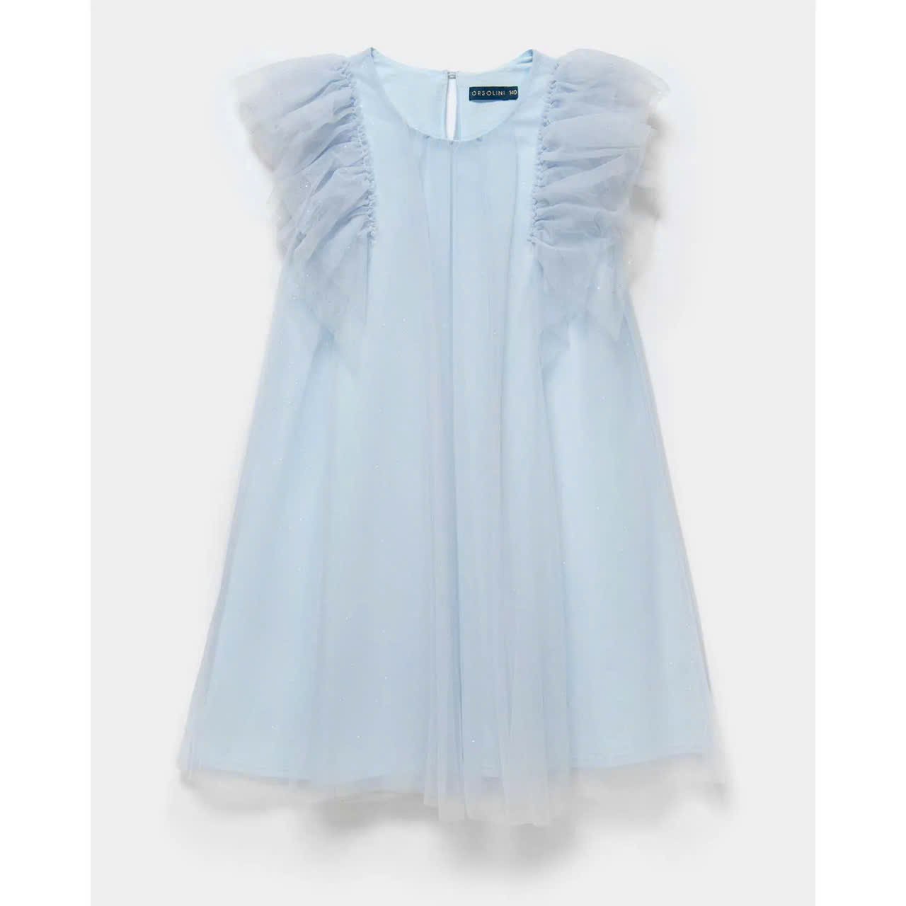 Váy Orsolini màu xanh vải ren mềm lót cotton bé gái size 128-146