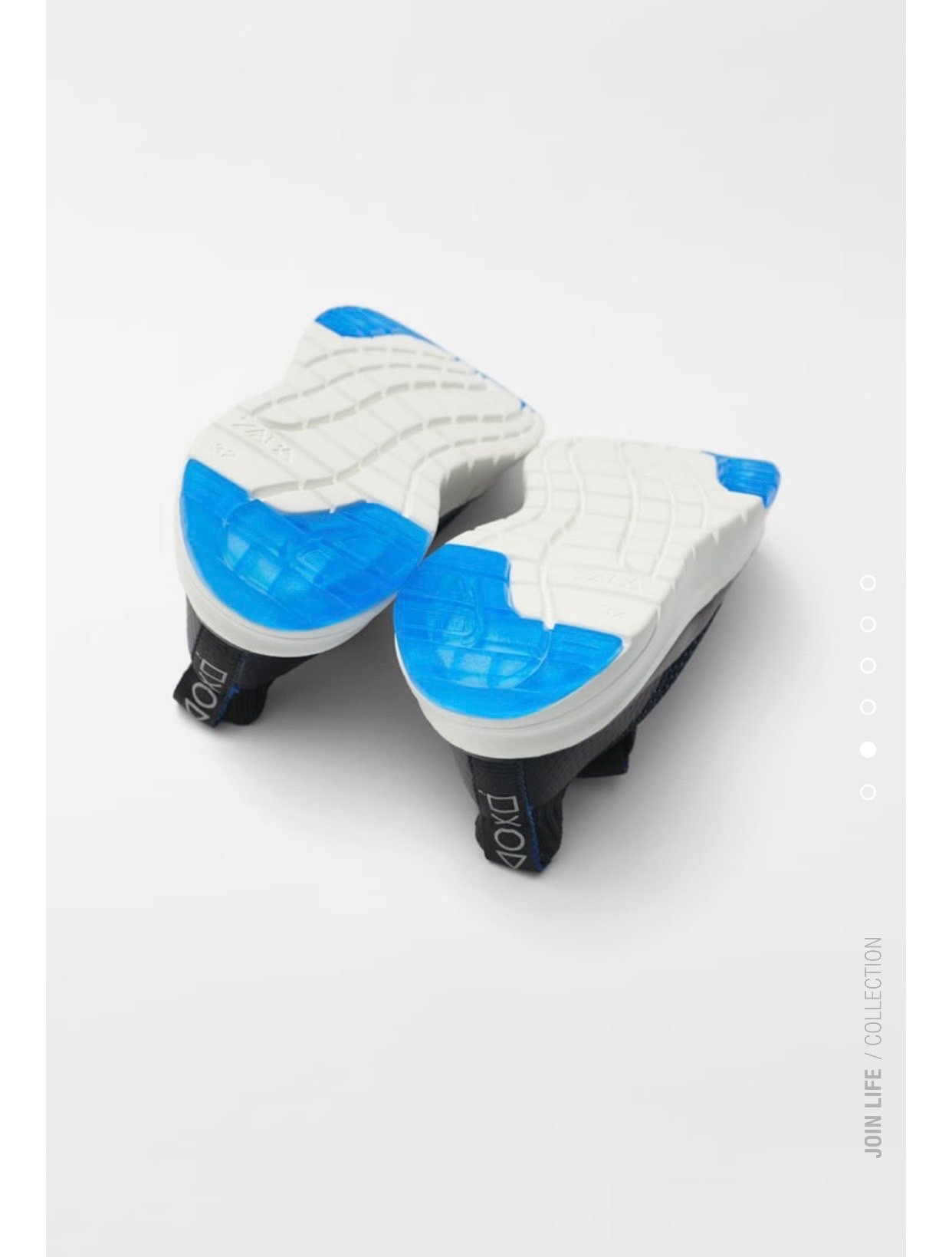 Giầy sneaker Zara chun đen chấm xanh BT