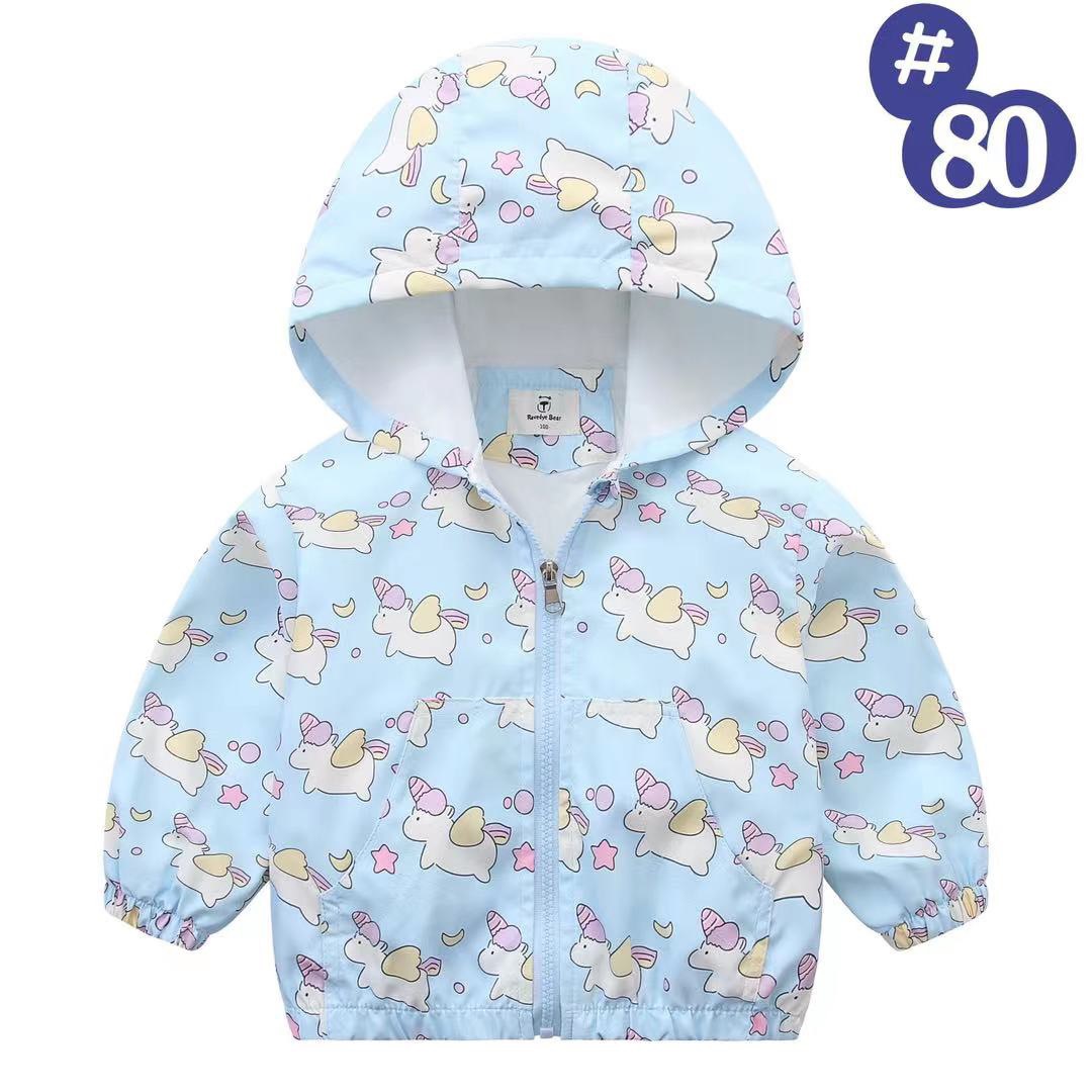 Áo gió lót cotton Ravedye Bear nhiều hình Bé Gái size 100 - 140