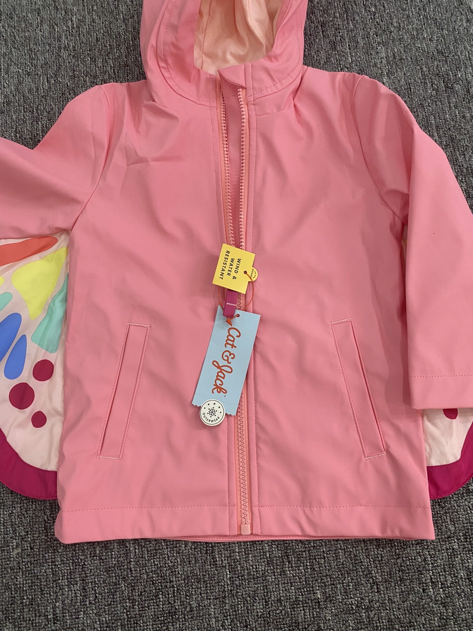 Áo khoác raincoat Cat Jack hồng hình bướm BG 1-5y