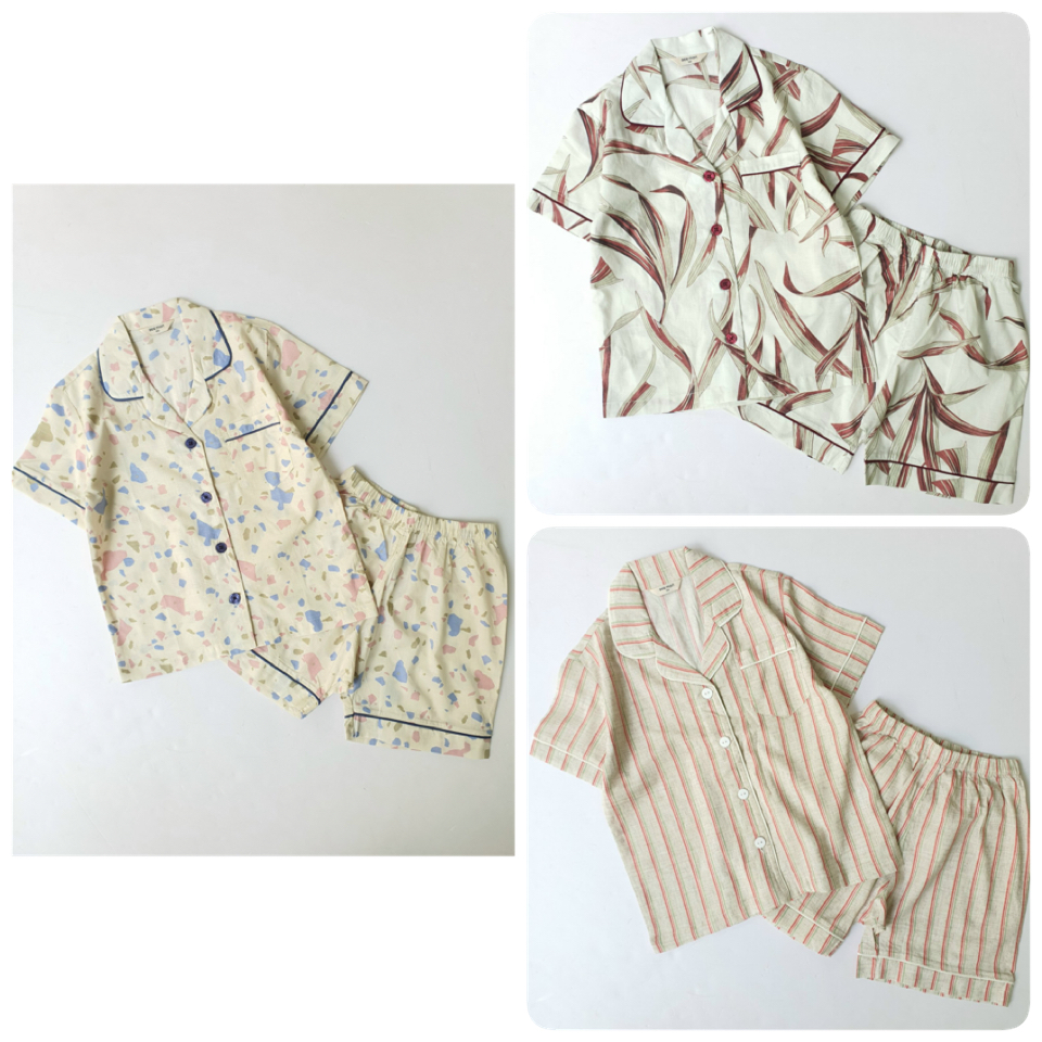 Bộ thô Pyjama Bee Mon 3 họa tiết cho Mẹ và Bé