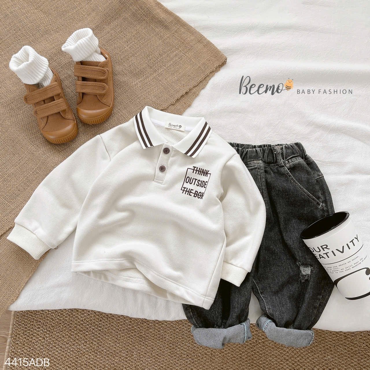 Áo da cá Beemo cổ đức Think Outside The Box 3 màu size 80 - 130