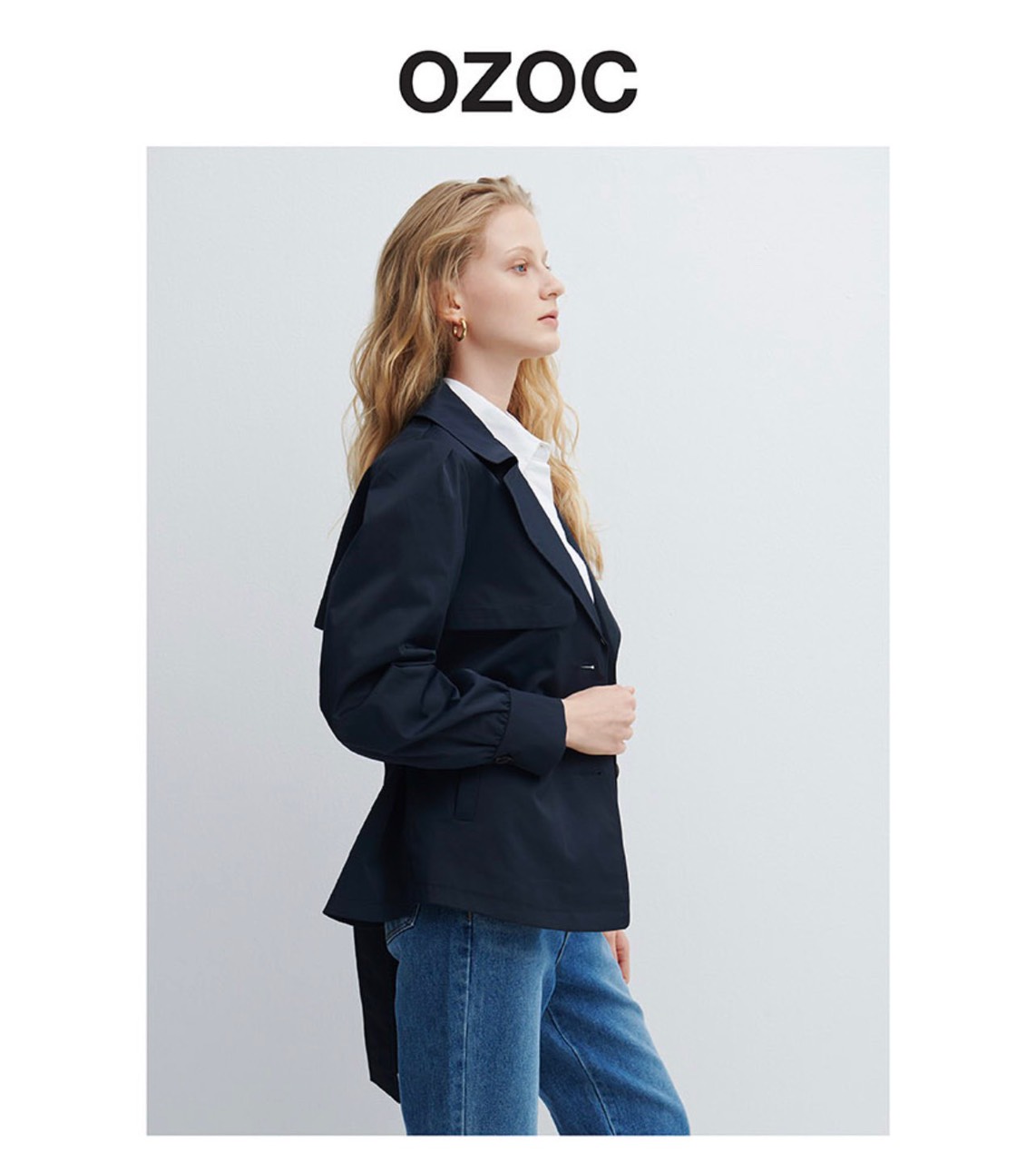 Áo khoác Mẹ OZOC tay nhún kèm đai buộc nơ eo 3 màu size 55 - 88 ( S - XL )