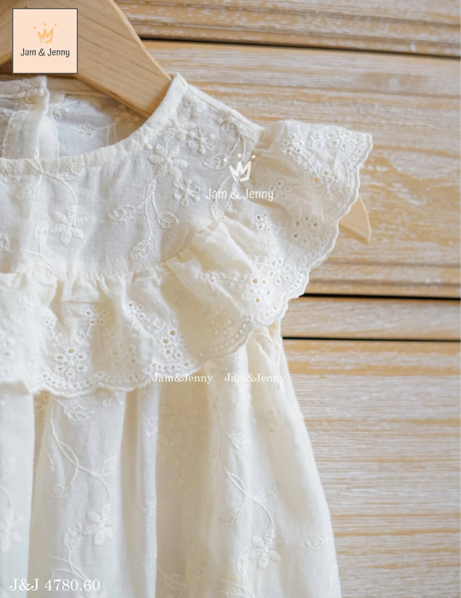 JJ 4780 - Váy Jam & Jenny vải thô thêu hoa bé gái size 2-11y