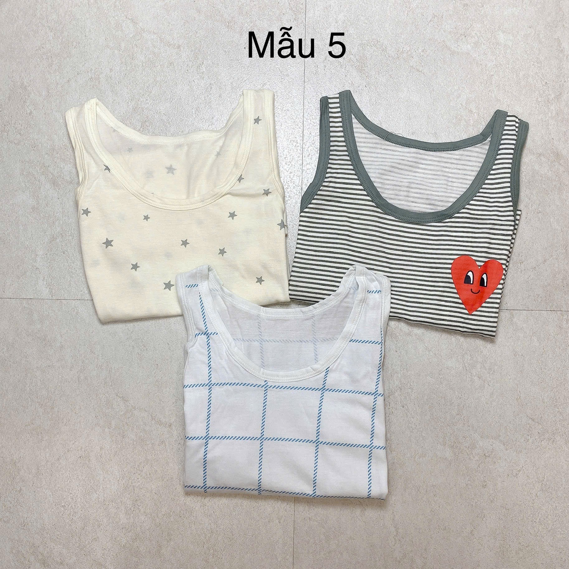 Set 3 áo sát nách MayKids cho Bé Trai size 55 - 85 ( 2 - 14y )