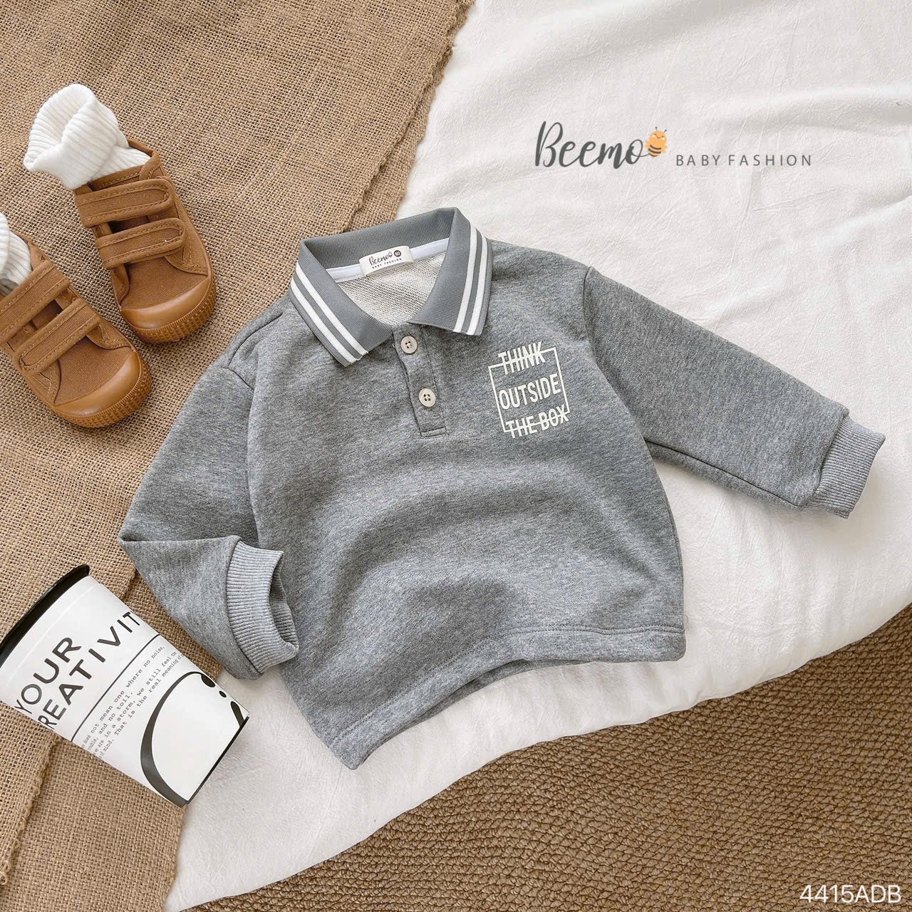 Áo da cá Beemo cổ đức Think Outside The Box 3 màu size 80 - 130