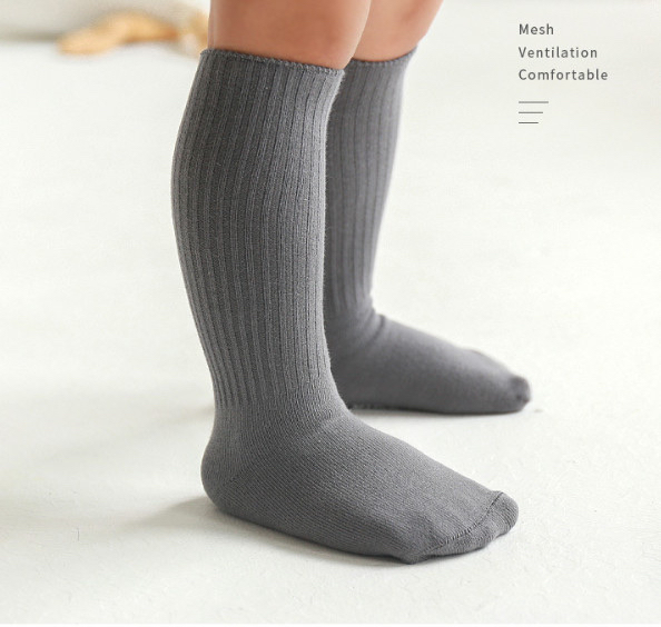 Tất cao tới gối Mumudora Kids Socks 6 màu trơn
