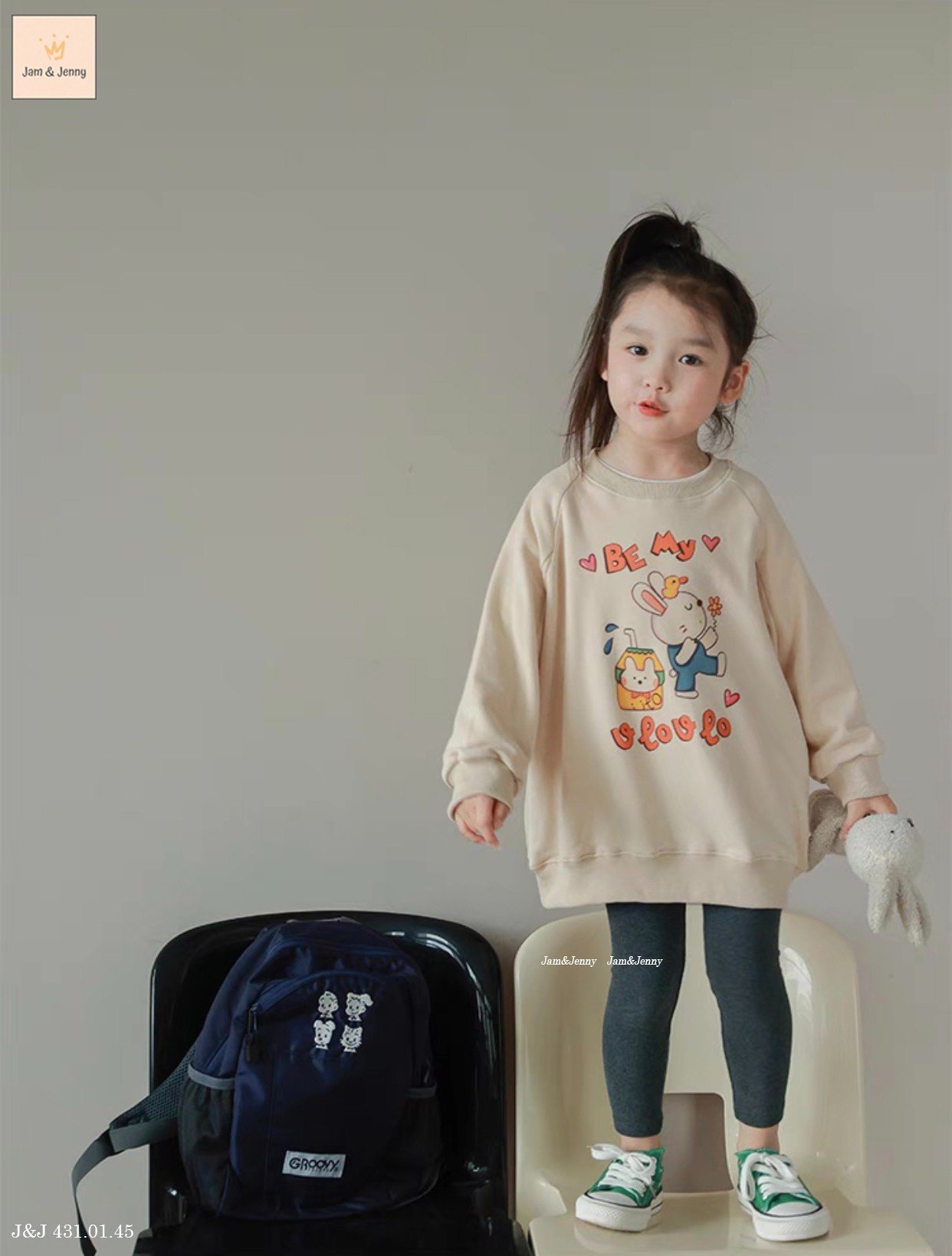 Set Jam&Jenny áo váy + quần legging cotton 3 hình BG size 2 - 12y