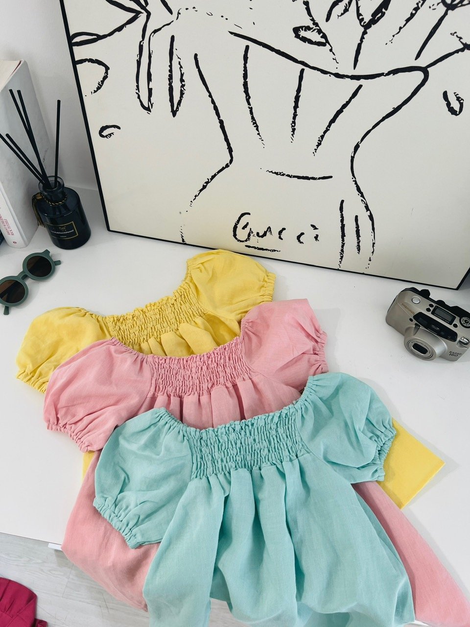 Váy đũi Harifa cổ vuông chun dáng xuông 1 - 6y