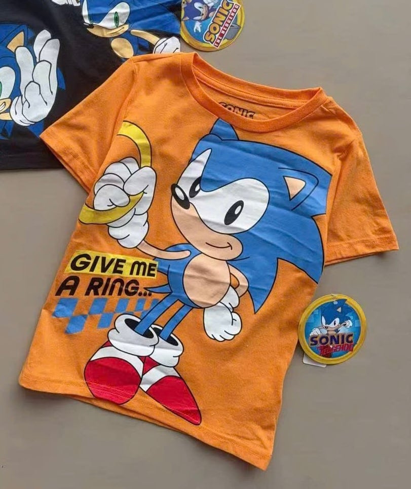 Áo cotton Sonic dư xịn nhiều màu cho bé trai size 4-7y