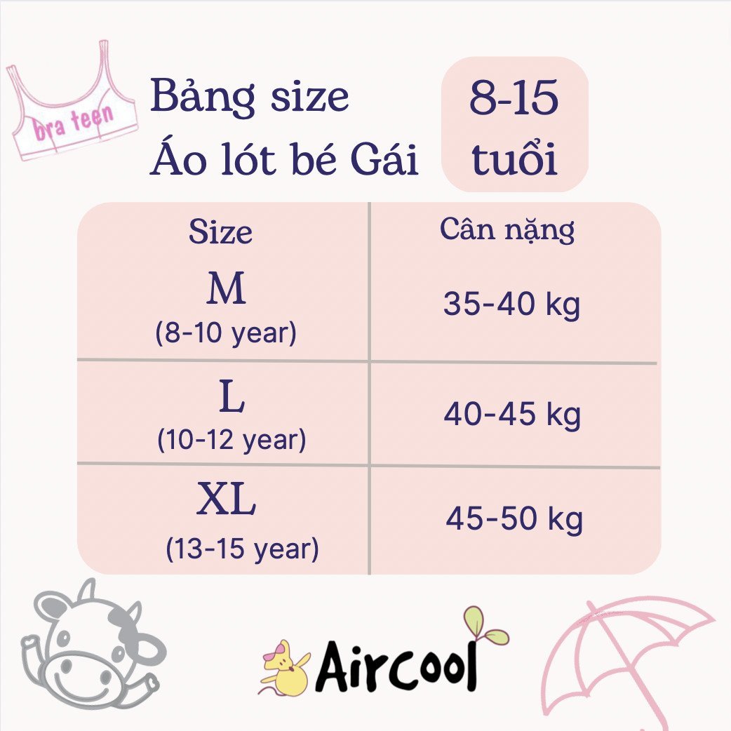 Áo bra Aircool cho Bé Gái size M / L / XL ( 8 - 15y )