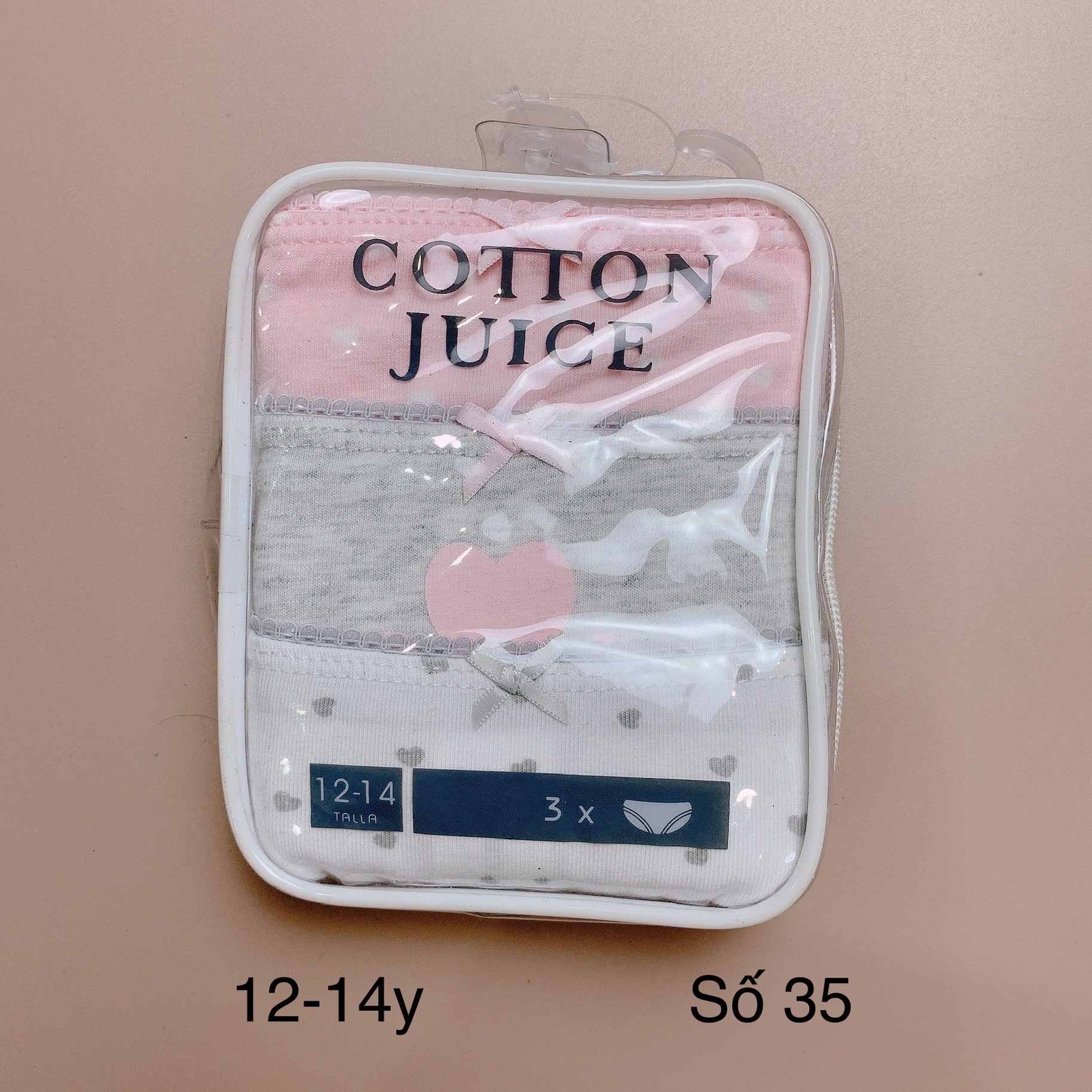 [12-14y] Set 3 quần chip Cotton Juice (số 31-40)