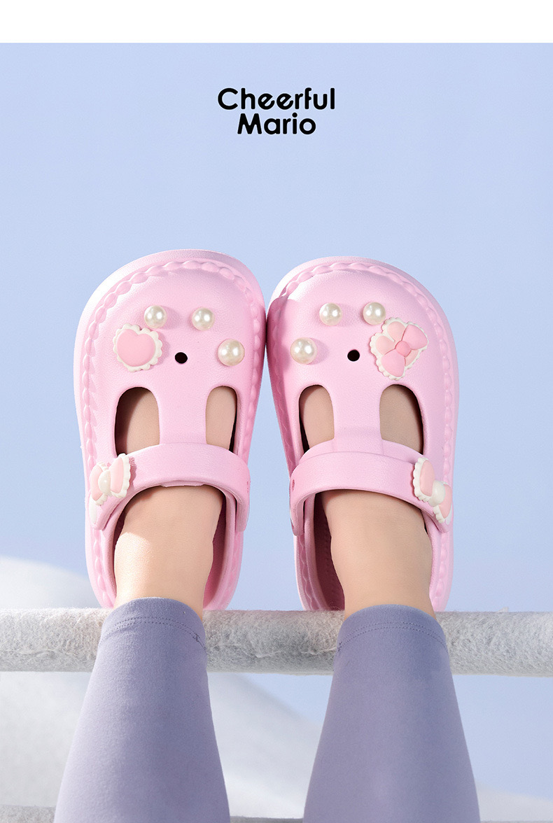 Sục nhựa Mario nơ đính hạt nhiều màu bé gái size 180-230
