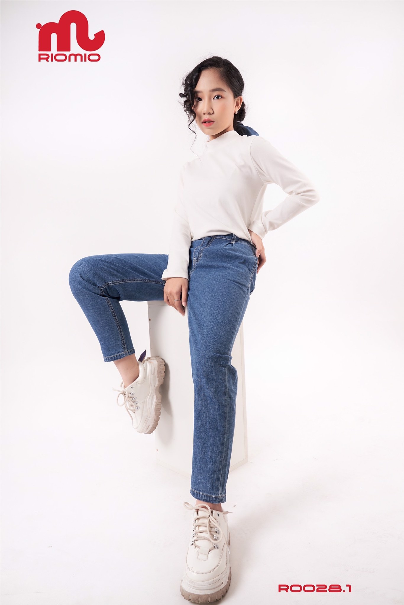 Quần jean đại nữ Riomio dáng baggy 2 màu S-XL