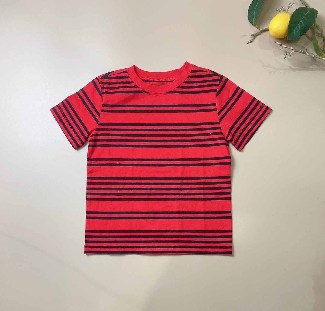 Áo cotton Okie Dokie đỏ kẻ đen BT