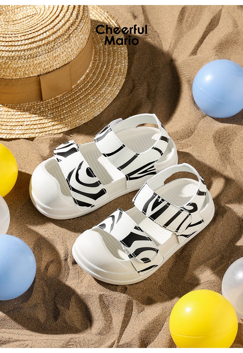Sandal quai dán Mario hoạ tiết động vật nhiều màu cho bé size 140-190
