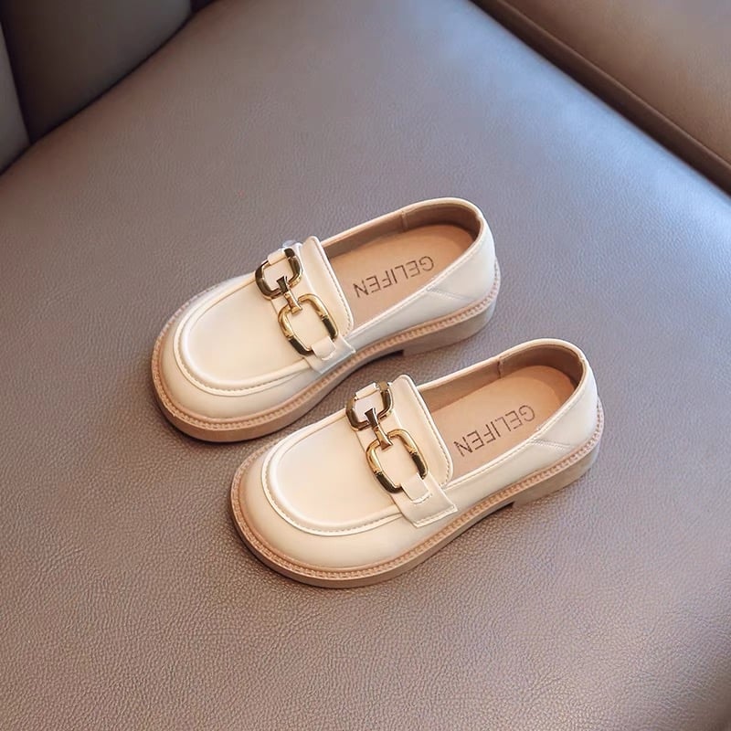 BBW2666 - Giày Loafer tag vàng 2 màu đen / kem size 26 - 36