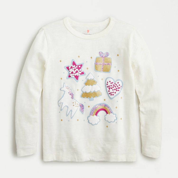 Áo cotton Crewcuts kim sa / nhũ nhiều hình size 5 - 14y - Bảng màu 2