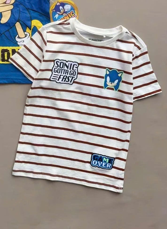 Áo cotton Sonic dư xịn nhiều màu cho bé trai size 4-7y