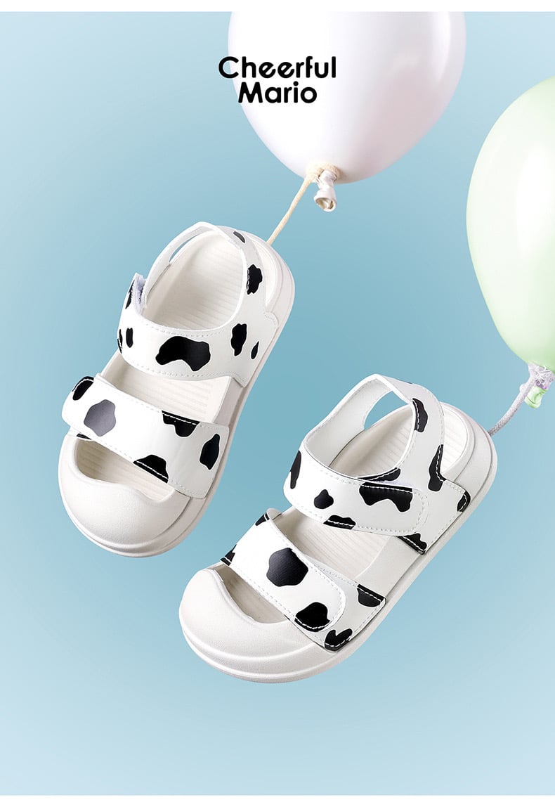 Sandal quai dán Mario hoạ tiết động vật nhiều màu cho bé size 140-190