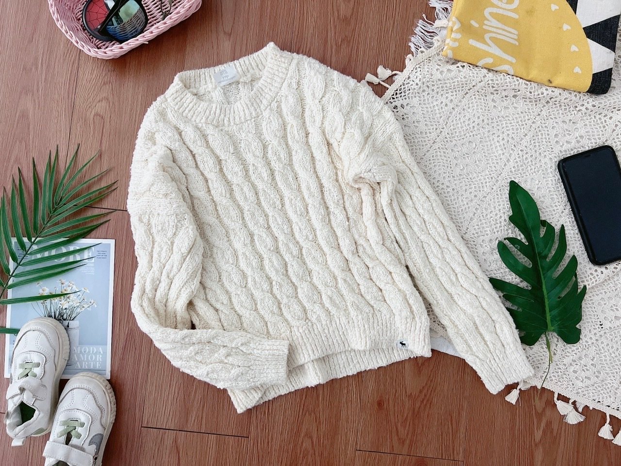 Áo len vặn thừng Abercrombie Kids dòng đại 4 màu BG size 6 - 16y