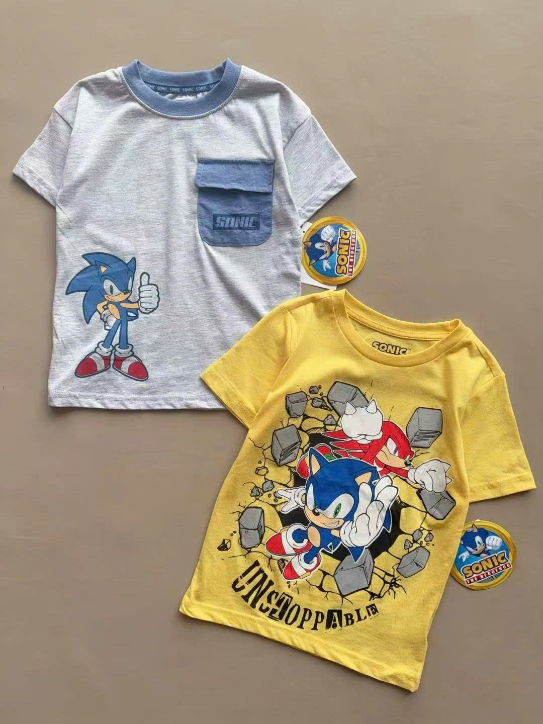 Áo cotton Sonic dư xịn nhiều màu cho bé trai size 4-7y