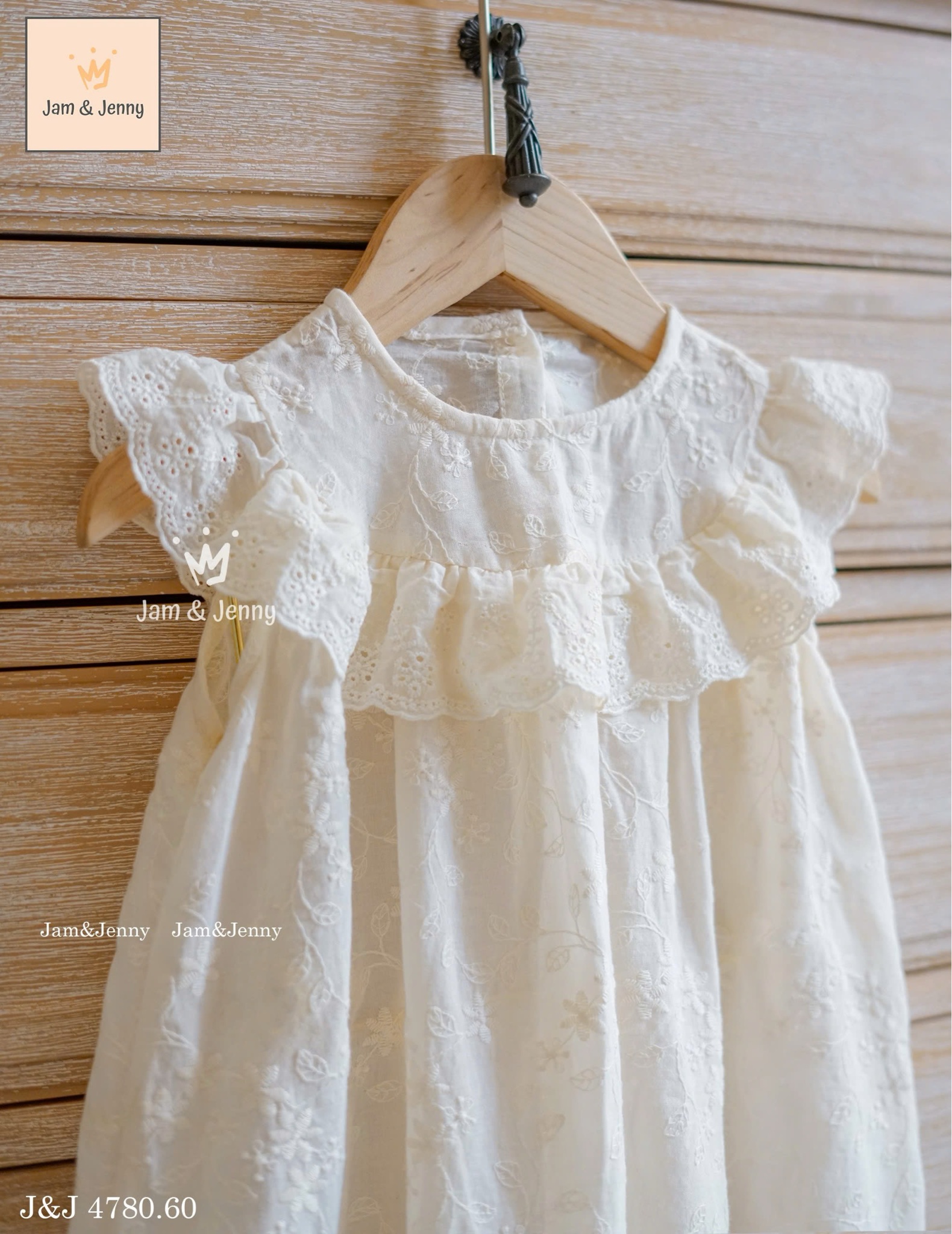 JJ 4780 - Váy Jam & Jenny vải thô thêu hoa bé gái size 2-11y