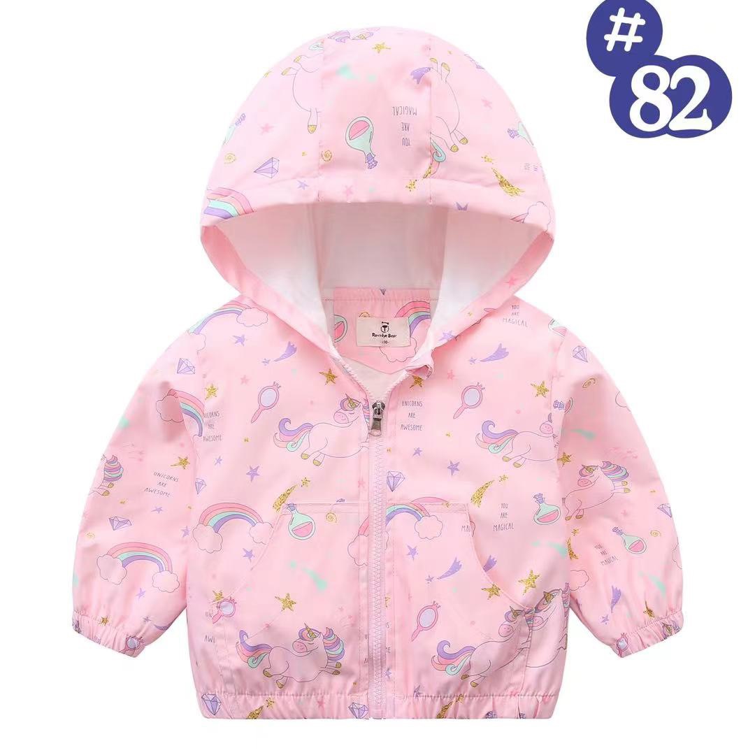 Áo gió lót cotton Ravedye Bear nhiều hình Bé Gái size 100 - 140
