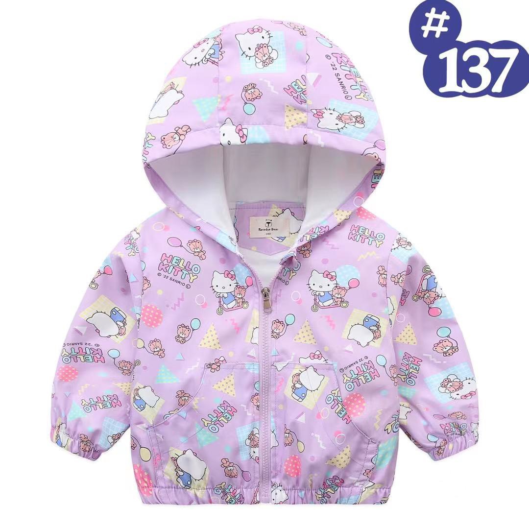 Áo gió lót cotton Ravedye Bear nhiều hình Bé Gái size 100 - 140