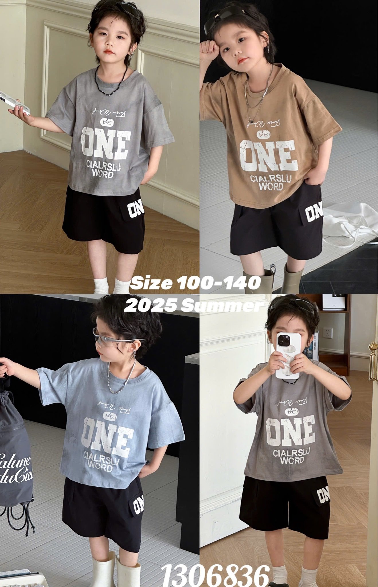 13068 - Bộ cotton QC TYTX Baby nhiều màu cho bé trai size 100-140