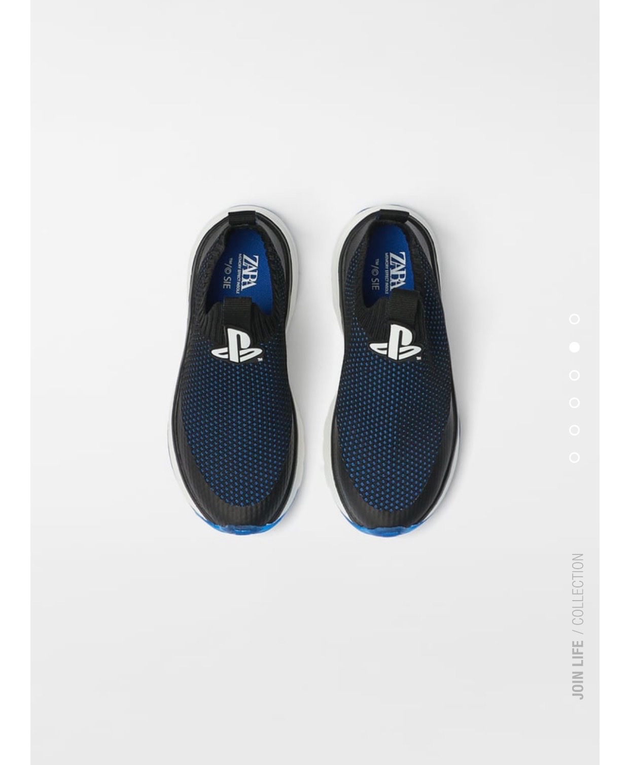 Giầy sneaker Zara chun đen chấm xanh BT