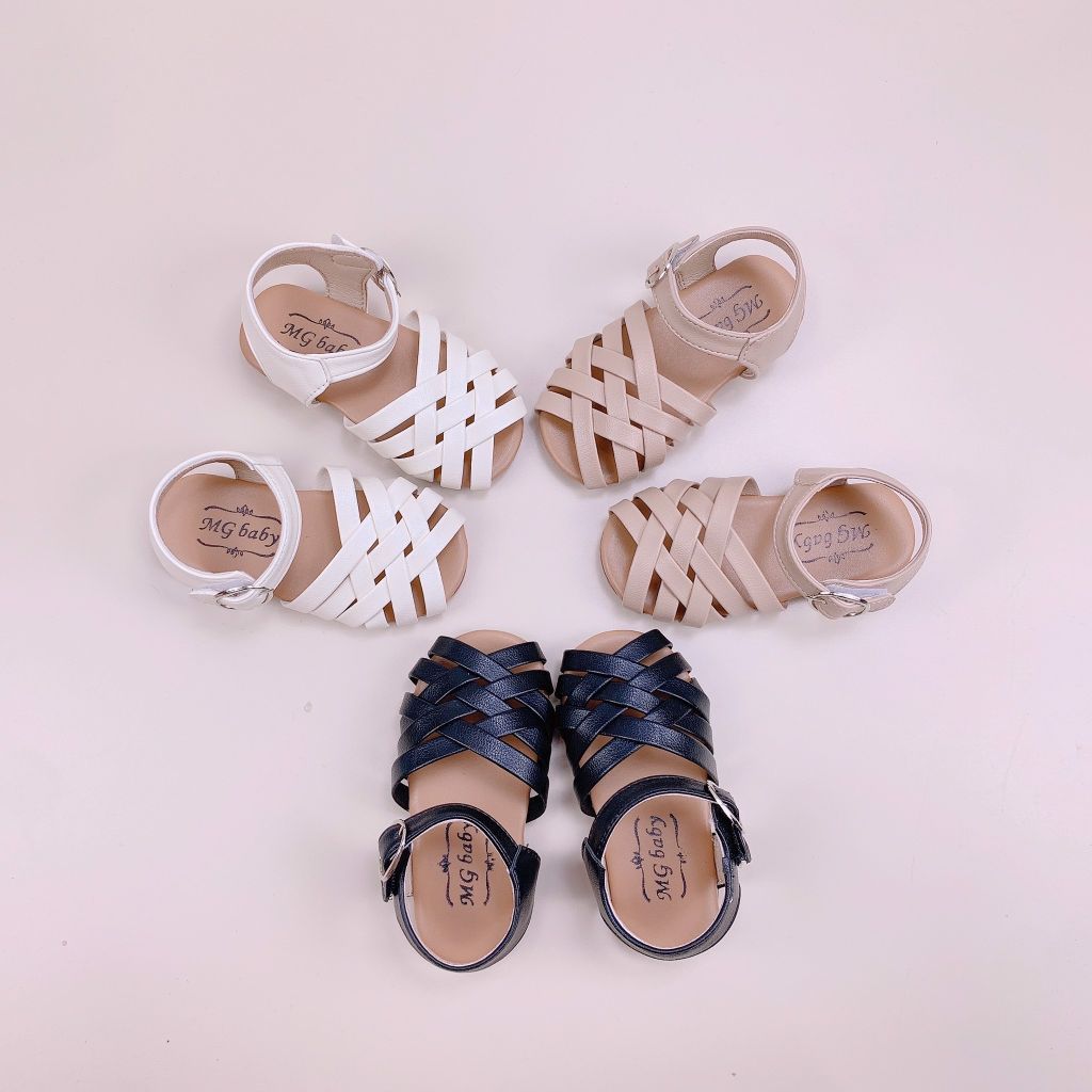 Sandal MG baby bé gái - Rọ đan chéo nhiều màu