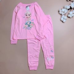 Bộ cotton dài tay HM hồng elsa