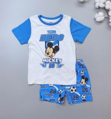 [30%] Bộ cotton Disney mickey trắng phối xanh