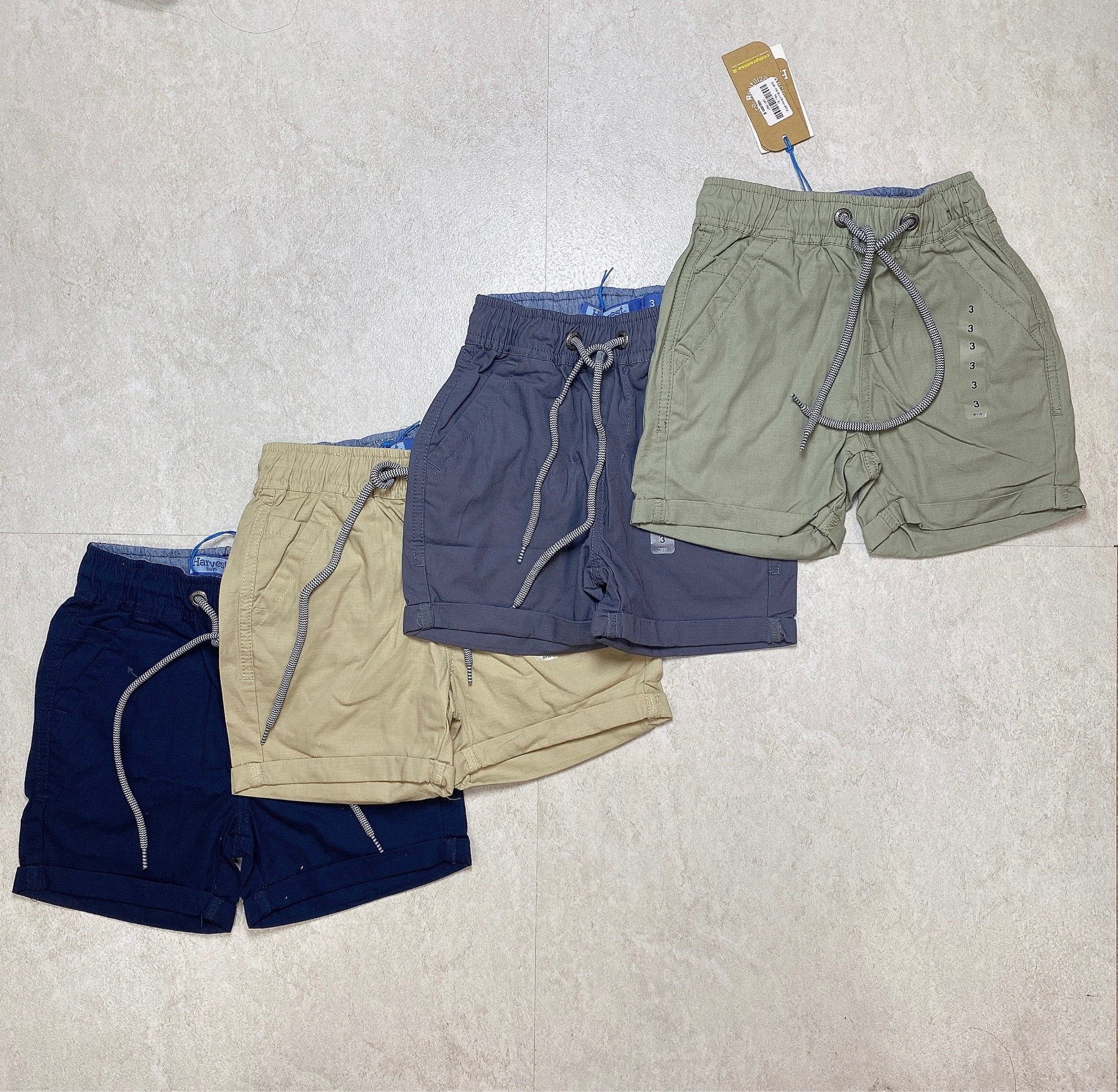 Quần short thô Cloud Break dòng trung Harvest trơn màu Bé Trai size 3 - 10y