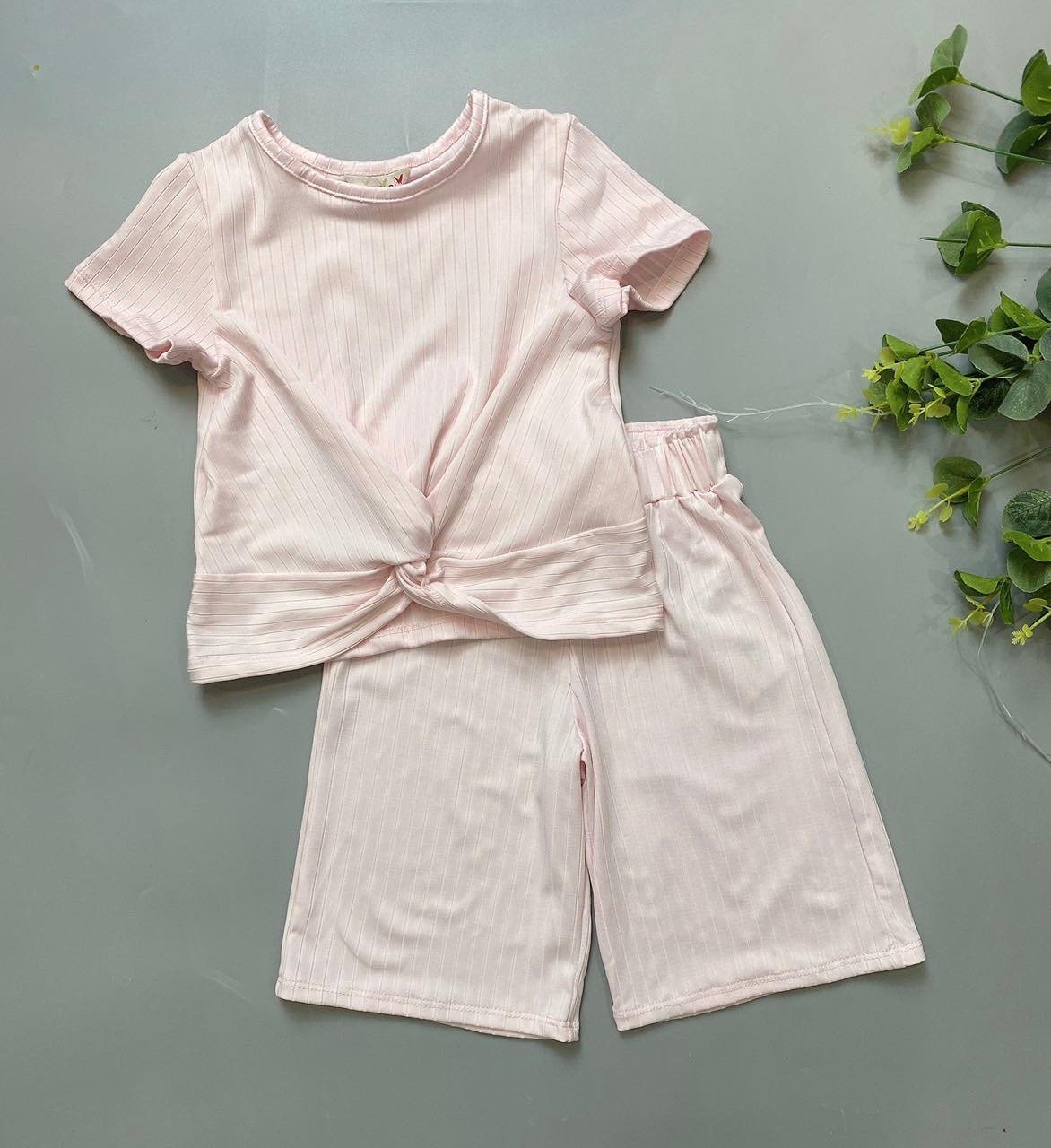[30%] Bộ Regtag hồng áo buộc vạt quần lửng BG