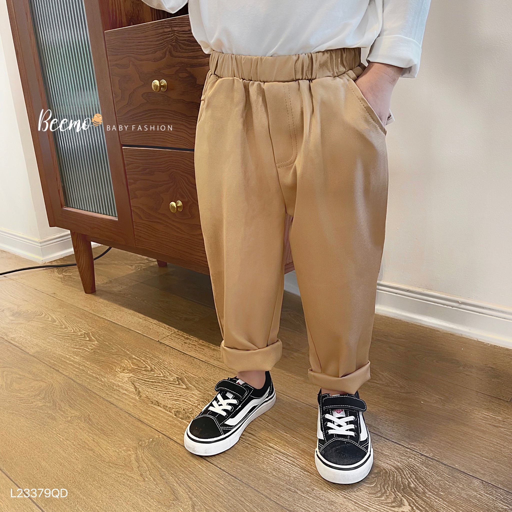Quần baggy Beemo nắp túi sau 2 màu nâu / đen size 80 - 130