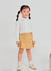 Áo sơ mi thô đũi Toto Heros trắng cổ sen thêu hoa hồng size 110 - 150