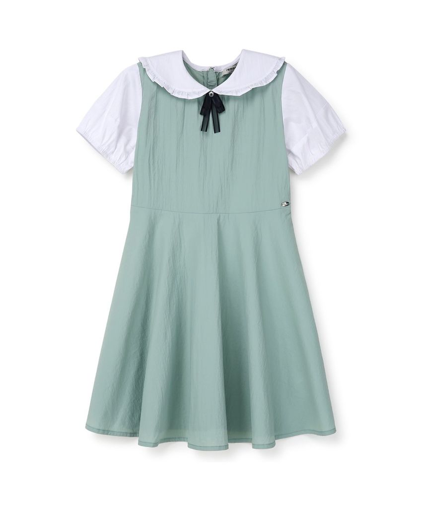 Váy vải gió mềm Renoma xuất Hàn dư xịn màu xanh mint bé gái size 120-160
