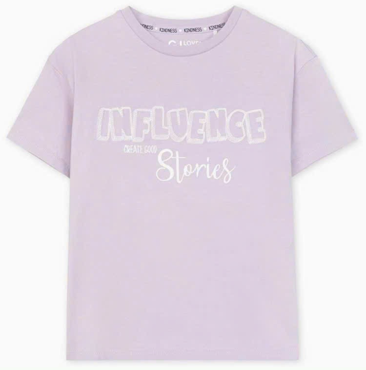 Áo cotton GGJJ thêu chữ ngực 3 màu Bé Gái size 2 - 10y
