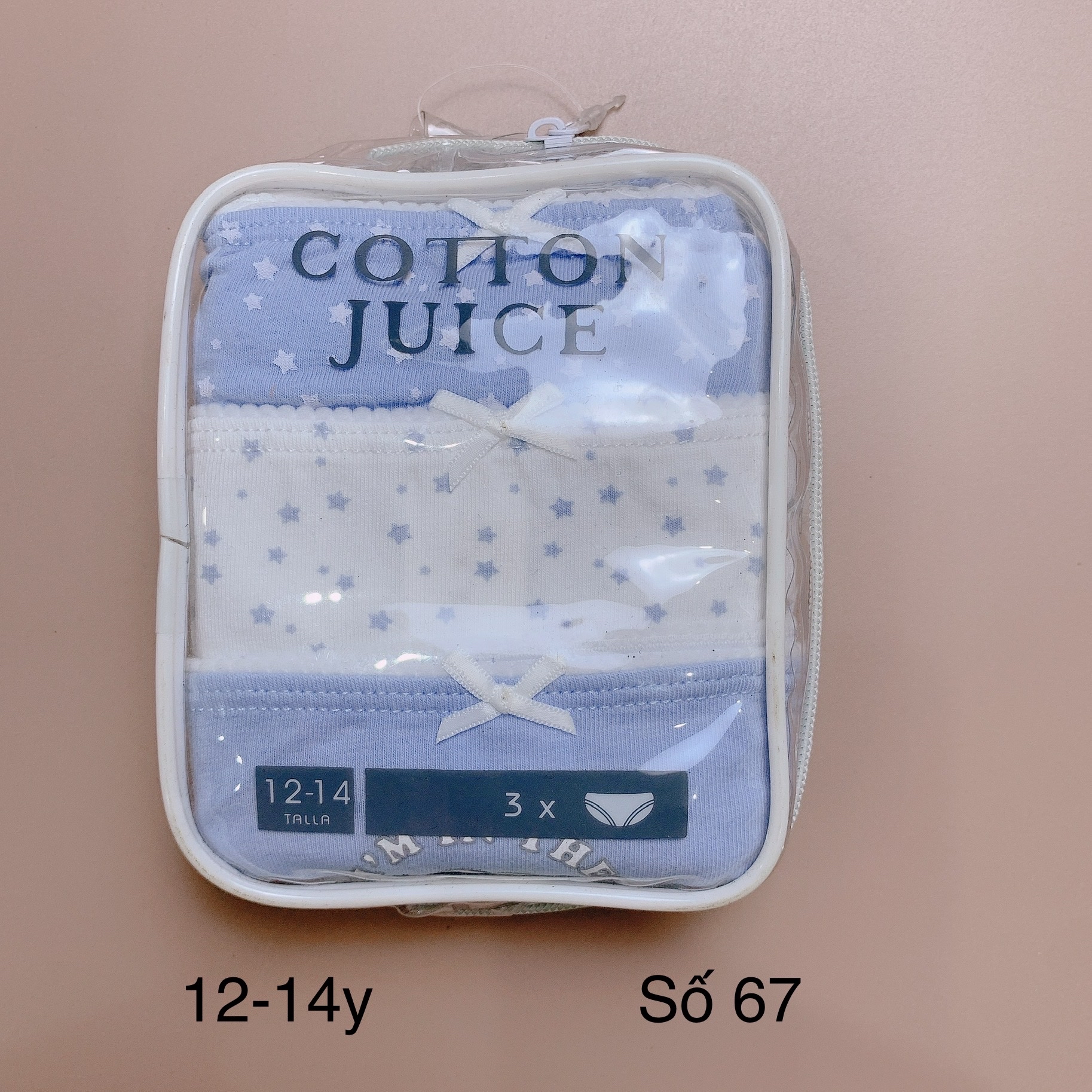 [12-14y] Set 3 quần chip Cotton Juice (số 61-72)