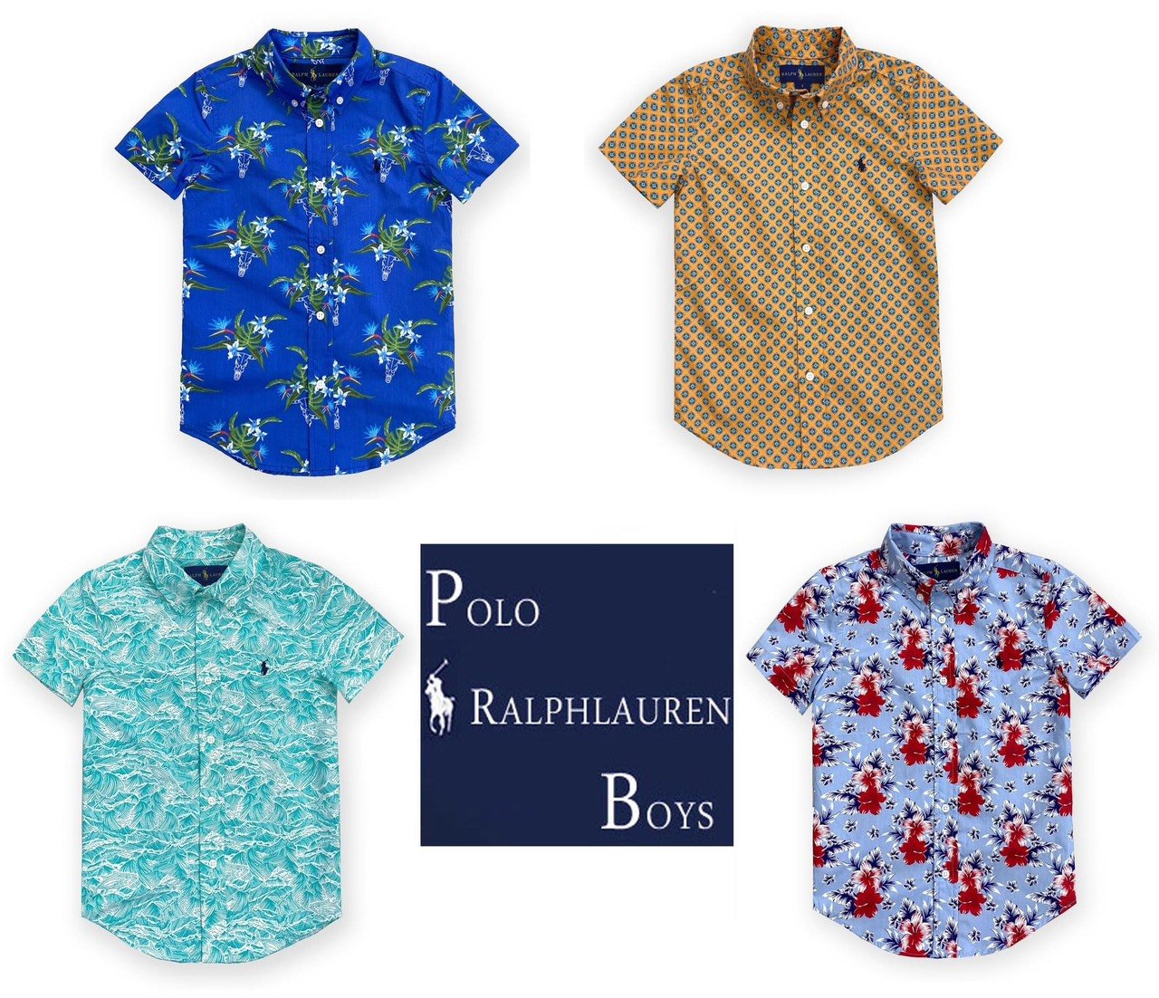 Áo sơ mi Ralph Lauren thêu ngựa nhiều hình BT size 2 - 18y