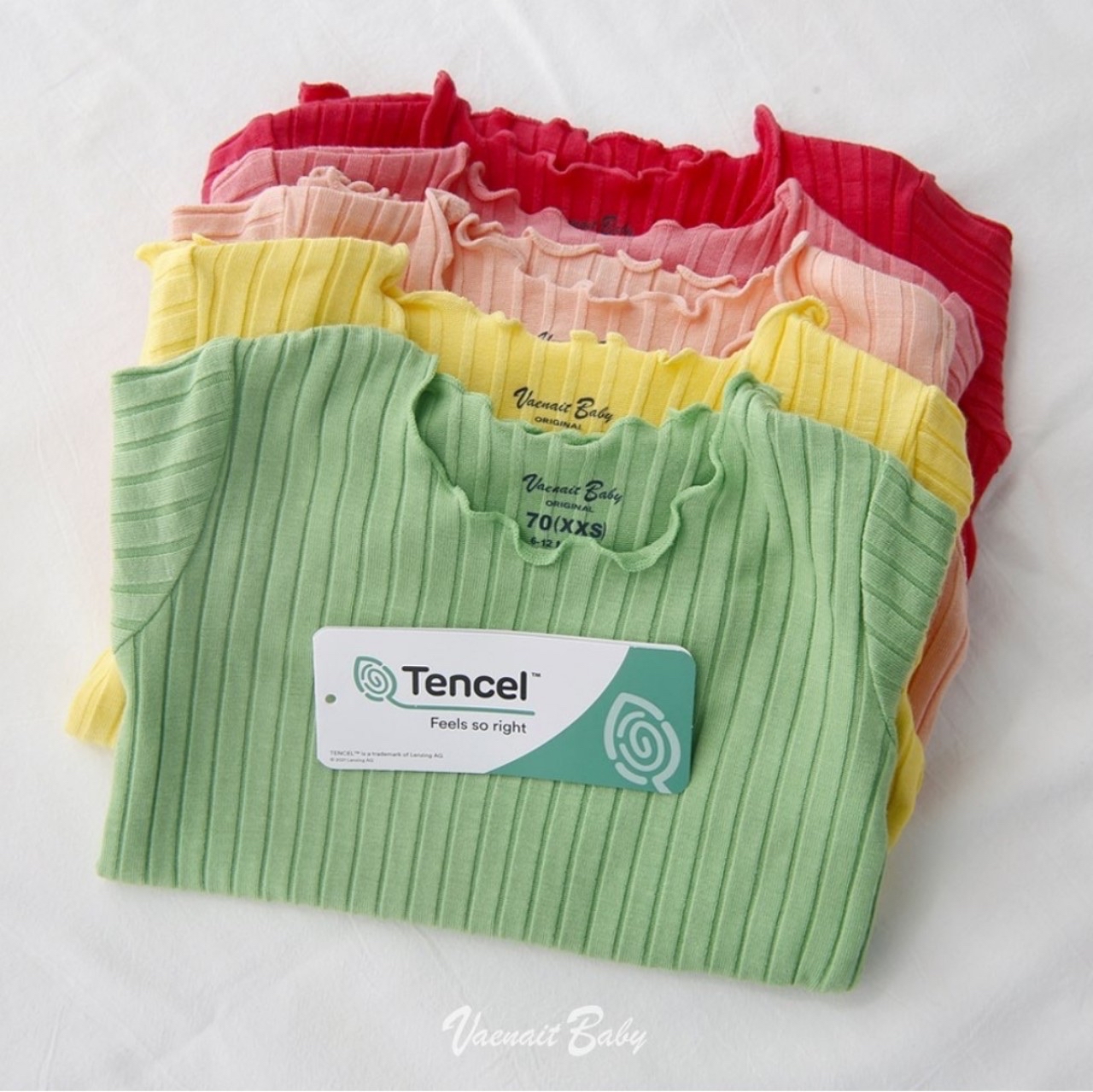 Bộ thun tăm Vaenait Baby xuất Hàn bèo gấu 5 màu size 70 - 150