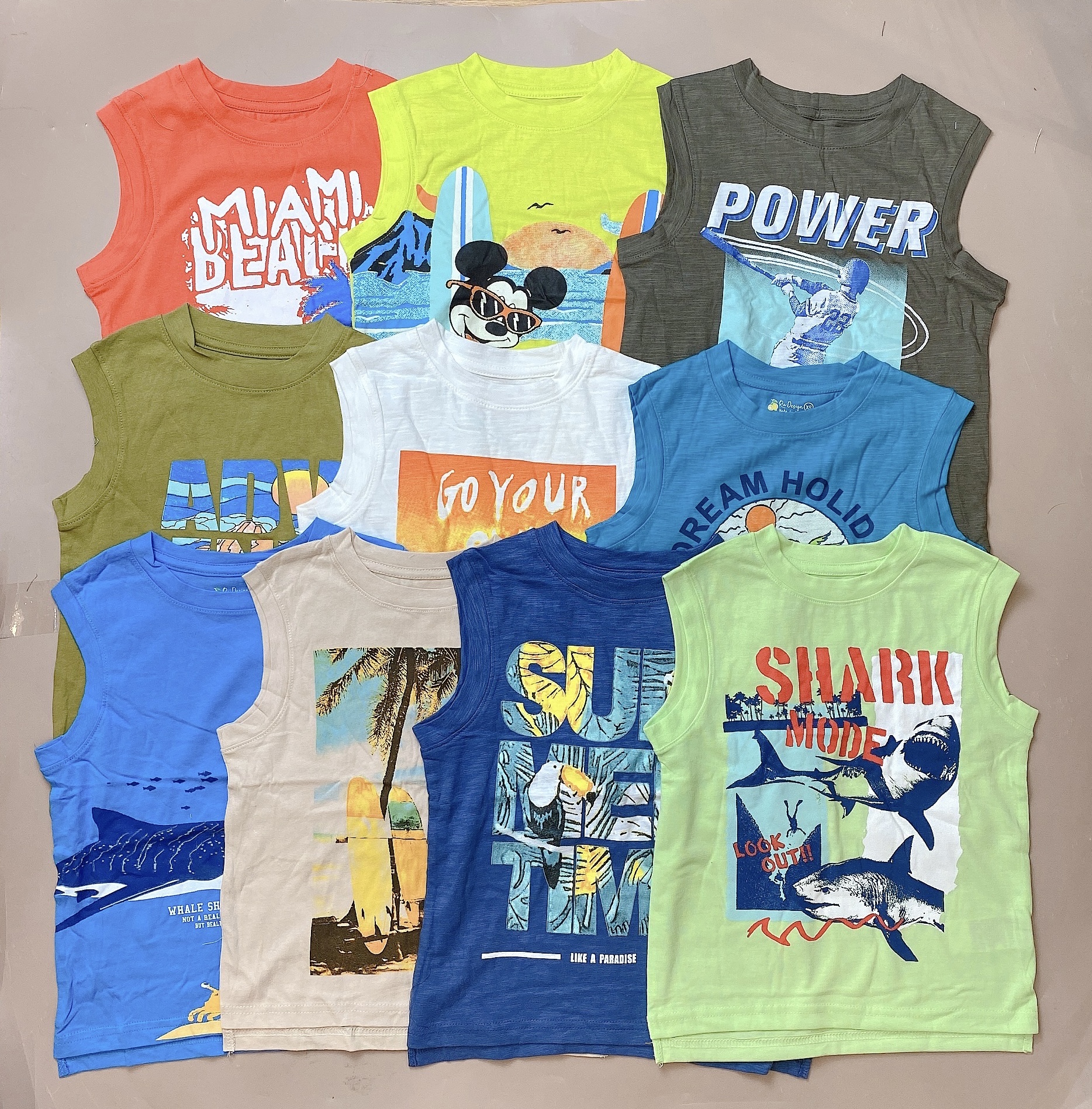 Bộ sát nách vai rơi Ru Design nhiều hình size XS - XL ( 5 - 14y )