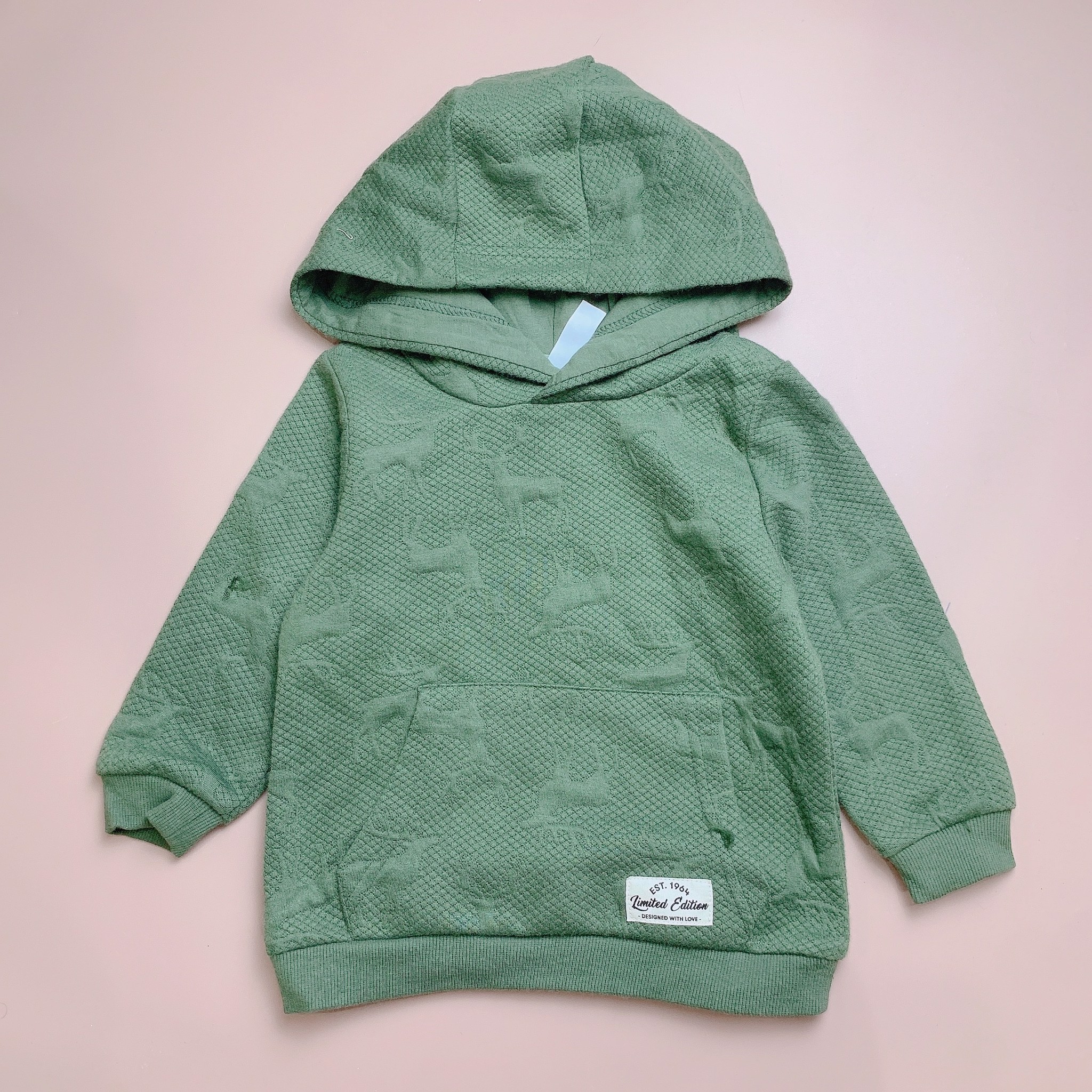 Áo nỉ Hoodie dymples màu rêu túi bụng