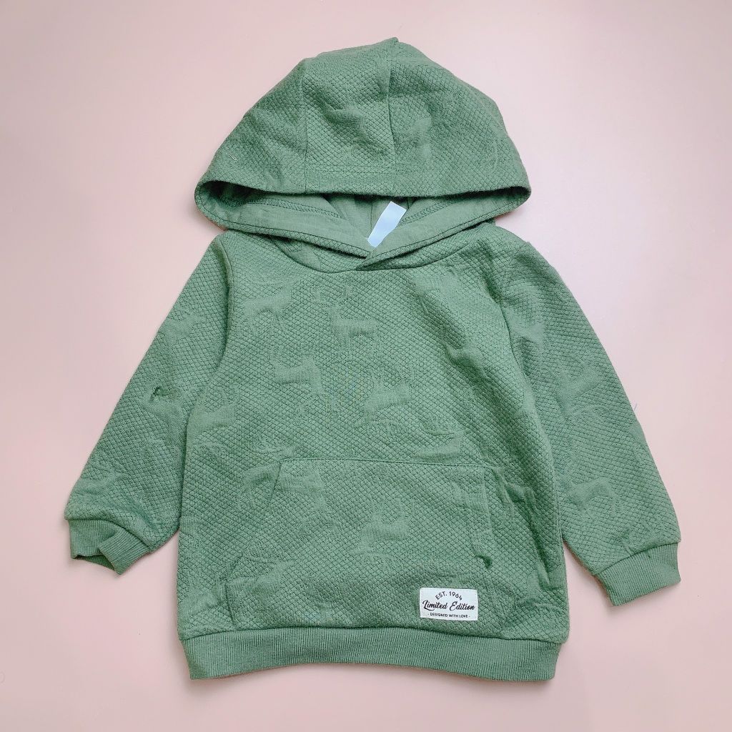 Áo nỉ Hoodie dymples màu rêu túi bụng