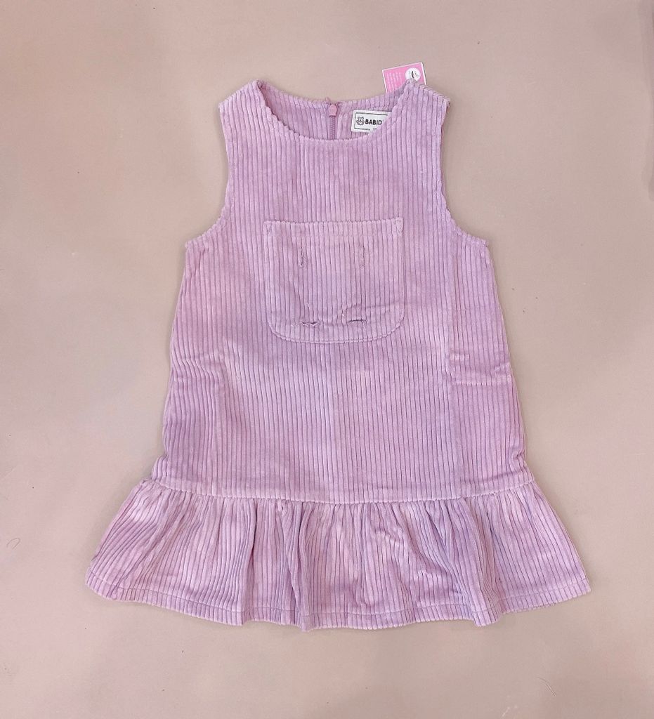 Váy yếm nhung Babidiboo màu tím đuôi cá size 100 - 140