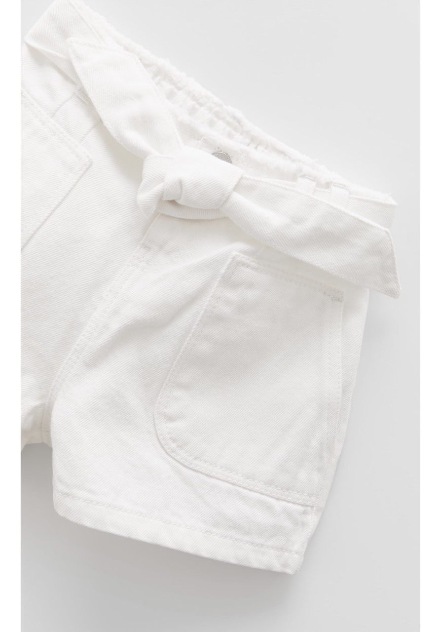 Quần short jean zara kèm đai - màu trắng