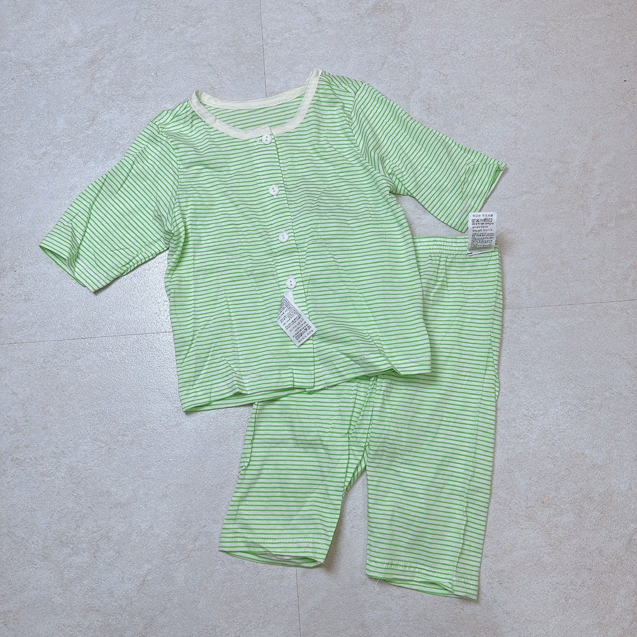 Bộ lửng cotton vải Hàn kẻ ngang 3 màu size 80 - 120